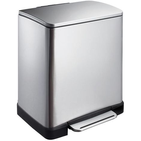 EKO - Poubelle à pédale Tri-sélectif E-Cube10+9 litres - Stainless steel Plastic - inox mat (1/4)