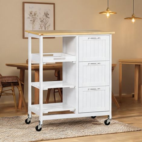 Desserte de cuisine en mDF Kiefernholz 67 x 37 x 84 cm (1/5)