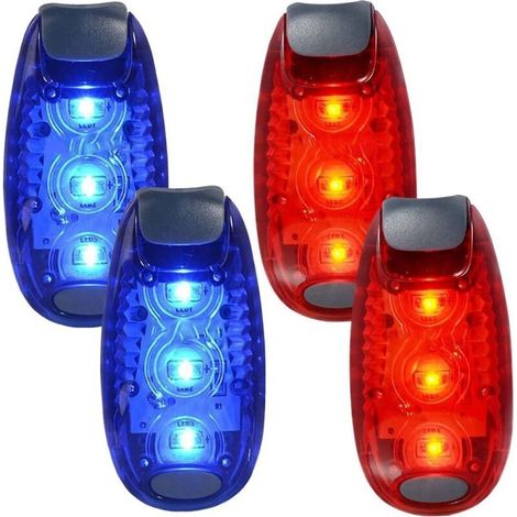 Lot de 2 paires de lampes LED de sécurité pour coureurs, la marche, le jogging (bleu + rouge) (1/5)