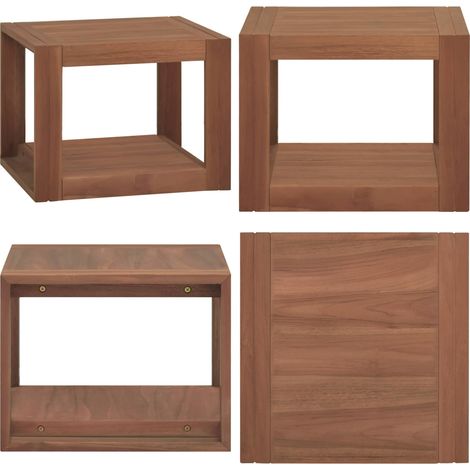 Wand-Badregal 45x45x35 cm Massivholz Teak - Badezimmermöbel - Teekholzmöbel - Wandregal - Badezimmeraufbewahrung - Regalboden - Home & Living (1/5)