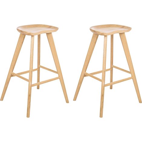 Set mit 2 Barhockern CANDO Hellbraun