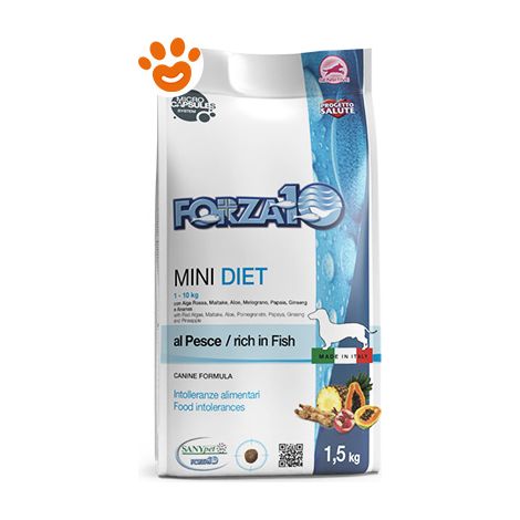 Forza10 Dog Diet Mini Adult al Pesce  - Forza10 Dog Diet Mini Adult al Pesce - Sacco Da 400 Gr