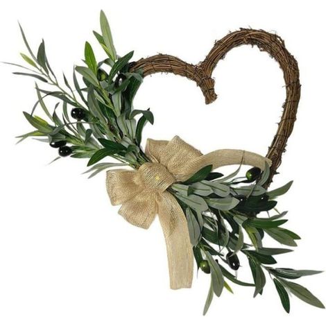 Couronne de fleurs Style 6 Branche d'olivier en forme de cœur 1 (1/4)