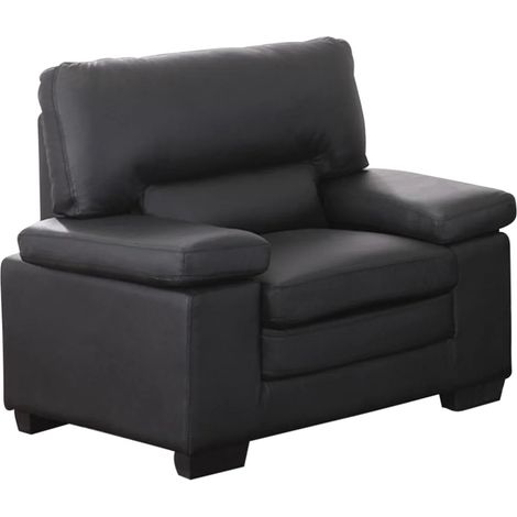 Poltrona in pelle di bufalo Nero - MIMAS (1/4)