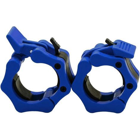 2-Zoll-Stangenklemmen, robuste Fitness-Verschlussringe, professionelle Schnellverschluss-Olympia-Verschlussclips (Blau, Paar) (1/3)