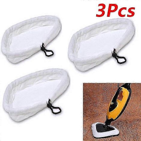 AURA Lot de 3 lingettes de nettoyage en microfibre pour balai vapeur, super absorbantes et lavables, accessoires pour nettoyeur vapeur, 28 x 21 cm (1/5)