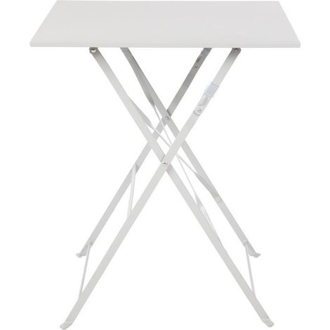 Table carrée pliante de terrasse en acier poudré (L)600 mm, grise (1/4)