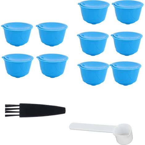 Kit de Filtres à Capsules de Café Rechargeables pour Machine DOLCE GUSTO (10 Capsules Bleues, 1 Cuillère, 1 Brosse) (1/5)