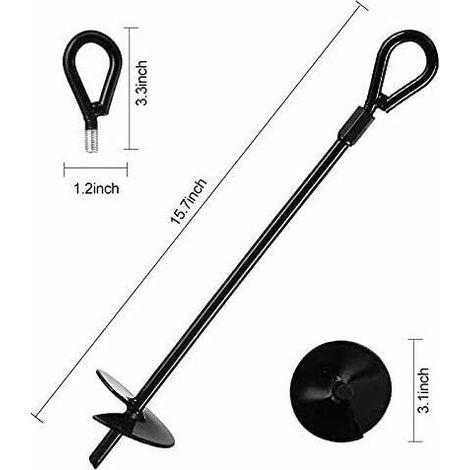 Bodenanker, Hochleistungs-Bodenanker für 5-Zoll-Erdbohrer, Bodenanker-Sets für Zelte, Markisen, Unterstände, Trampoline und Schaukeln (4 Stück) (1/4)