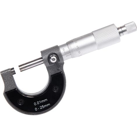 Micromètre Extérieur 0-25 mm, Résolution de 0,01 mm Haute Précision Calibre de mesure, outil de mesure de diamètre extérieur(Métrique) (1/5)
