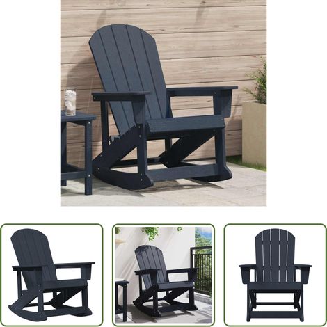 Chaise extérieure - Chaise Adirondack à bascule Bleu marine 92 x 73,5 x 92 cm HDPE (1/5)