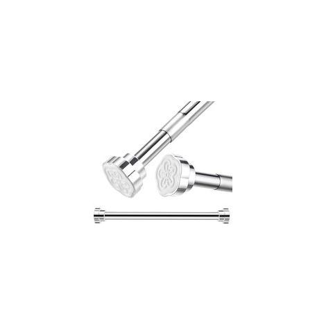 Tringle extensible (40 55 cm), acier inoxydable, barre télescopique pour rideaux, sans perçage, parfait pour armoire ou douche (1/5)