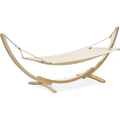 KONSIMO LENGER Hängematte mit Gestell, beige (1/5)
