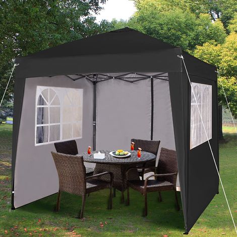 Mcc Premier 2X2m Pop-up Gazebo waterproof coating layer Marquee Canopy WS BLACK