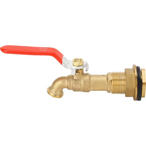 Robinet à bille quart de tour de 1/2 pouces, robinet de baril de pluie avec cloison pour réservoirs d'eau, baignoires et piscines (1/5)