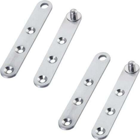 Charnières de porte pivotantes - 2 paires de charnières pivotantes à 360 degrés - En acier inoxydable Pour meuble - Porte pivotante (1/5)