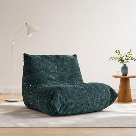 Pouf poire en forme de chenille 228,6 cm tissu flanelle vert (1/5)