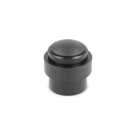 Butée de porte intérieure - 60 mm de hauteur - fixation par vis - vis à bois incluses - avec patin en caoutchouc antidérapant (noir) (1/5)