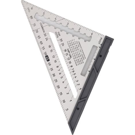 7-Zoll-Winkelmesser mit integrierter Wasserwaage, hohe Präzision, Aluminiumlegierung, abnehmbarer Dreieckswinkel für Holzarbeiten, silberfarben (1/5)
