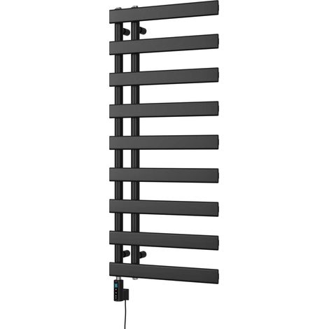 Agar - Black Electric Towel Rail H1156mm x W500mm 500w Thermostatic WIFI (1/3)