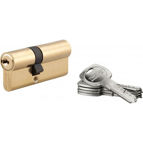 Thirard – Cylindre de serrure double entrée 30x50mm – Anti-arrachement, anti-perçage, laiton – 5 clés, 6 goupilles – Sécurité renforcée