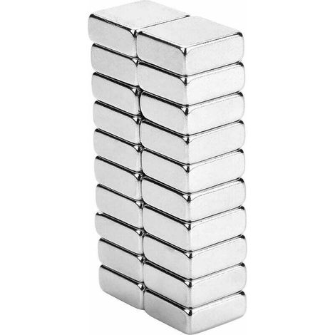 Neodym-Quadratmagnet 10x10x4 mm – Haltekraft 3,1 kg – 20er-Packung für Metalloberflächen – Für Bastelarbeiten und Modellbau – 20 Stück