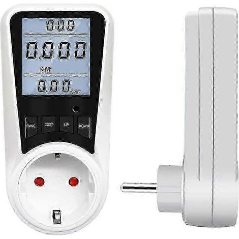 Stromzähler für Steckdose, Stromverbrauchsmesser mit LCD-Anzeige, Überlastschutz 3680 W MAX 16 A, hintergrundbeleuchteter Leistungsmesser 230 V, elektrisch (1/5)