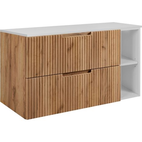 Mobile da bagno, chêne Craft / bianco, 80 (60 + 20) x 58.6 x 46 cm