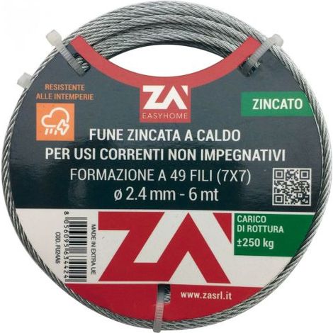 Fune antigirevole - Misure: mm 5 x mt 25