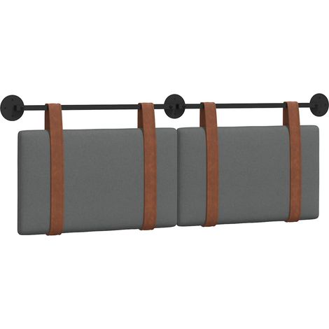Hanging Headboard Plain Dark Grey 130 x 55 x 5 cm Antique PU vidaXL