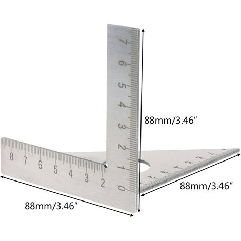 Règle de menuiserie, gabarit d'onglet, équerre en acier inoxydable, chevron 45° 90°, jauge métrique (1/5)