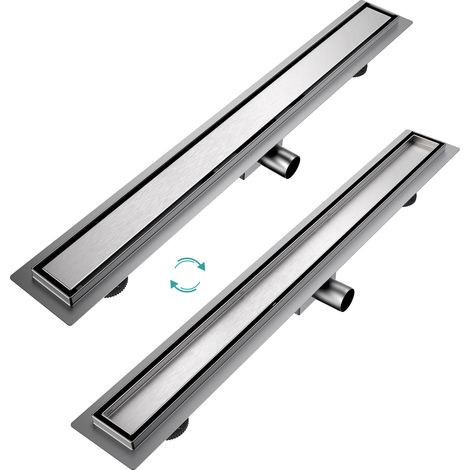 EMKE Duschrinne 80 cm Edelstahl Komplettset befliesbar mit Siphon, Geruchsverschluss & Haarsieb Chrom