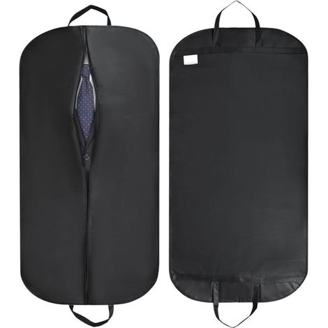 Housse de costume 2 pièces 60x100cm, étui à vêtements pliable anti-poussière, protection de voyage pour tenues, housse de rangement imperméable et légère. (1/4)
