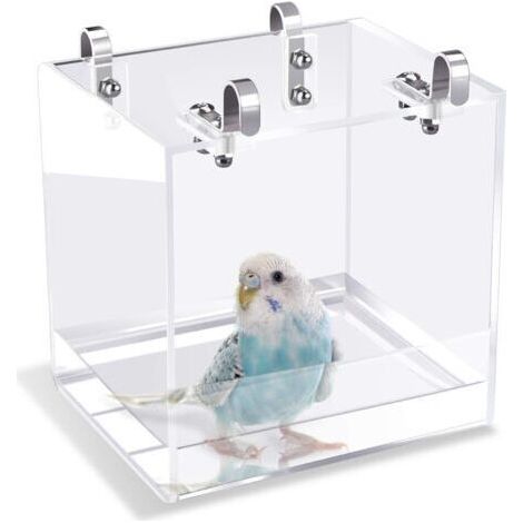 Sollbry Baignoire pour oiseaux avec crochets de suspension pour petits oiseaux, perroquets, inséparables, canaris(131113CM) (1/5)