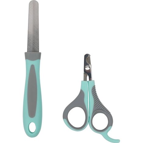 Set de cortaúñas y lima, Cortaúñas para gatos, perros, conejos y pájaros, Cuchillas afiladas de acero inoxidable, Mangos antideslizantes (1/5)