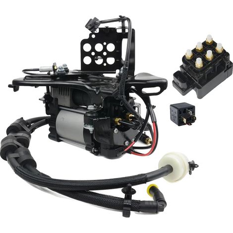 Compresor de suspensión neumática y bloque de válvulas para Jeep Grand Cherokee WK2 2011-2020. Mayor comodidad de conducción, diseño compacto, componentes duraderos y mejor manejo del vehículo. (1/5)