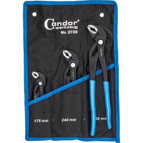 SET PINZE POLIGRIP REGOLABILI 3pz PAPPAGALLO 175-240-300mm CONDOR