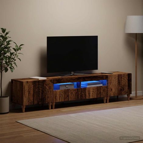 vidaXL 3 Piece LED TV Cabinet Old Wood Engineered Wood (1/5)