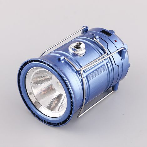 led cheval lanterne solaire cheval lanterne camping lampe led cheval lanterne charge multi-fonction de pêche pêche de nuit lumière forte lumière lampe de poche bleu (1/2)