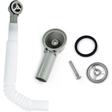 1 Pièce Tuyaux de Débordement, Tube de Débordement pour évier Extensible, Interface Carrée (Taille: 41x41mm) Tube Longueur 250mm, Diamètre 26mm (diamètre intérieur: 21mm) (1/5)