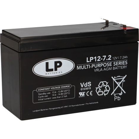 Landport Bleiakku 12V 7,2Ah AGM Batterie NSA LP12-7,2 T1 VDS (1/5)
