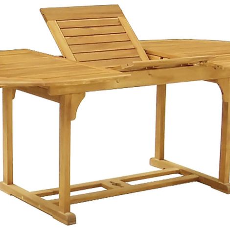 Ovaler ausziehbarer Esstisch aus Akazienholz 190/140x90x75