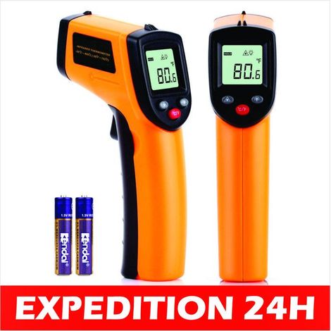 Thermomètre numérique laser infrarouge - NUZAMAS - Modèle sans contact - Plage -50 330 ℃ - LCD (1/5)