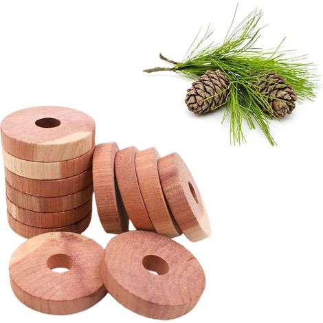 10 Anneaux de Cèdre, Bois de Cèdre, Bois de cèdre Anti-Mites, Anti Mites Bois de Cèdre, Anti Mites Vêtements, pour Les Armoires, Les Tiroirs (1/4)