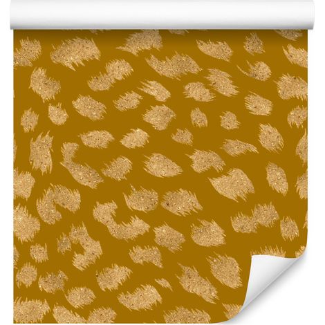 Tapete in Gelbleder-Gold und Creme für Wohn- und Schlafzimmer, 50 x 1000 cm (1/5)