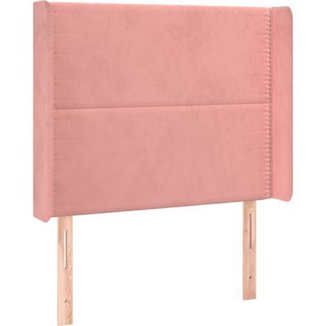 Tête de lit avec oreilles, Résistante et économique, Panneau de lit, Rose 83x16x118/128 cm Velours OIB2965E (1/5)