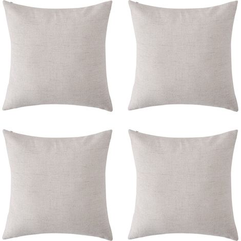 Blanko-Dekokissenbezüge, Leinenoptik, für Sofa, 45 x 45 cm, beige, 4er-Set (Kissenfüllung nicht enthalten). (1/5)