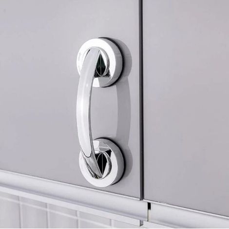 Suction Cup Handle, Refrigerator Drawer Suction Handle, Bathroom Wall Mounted Handrail Suction Handle, Bathtub Shower Handle, Kitchen Drawer Suction Handle (Silver Color) (1/5)
