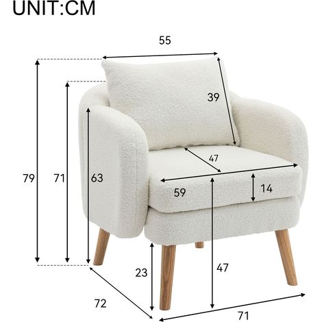 Modulares Sofa aus Stoff in Weiß 71 x 72 x 71 cm HOMAIRE (1/5)