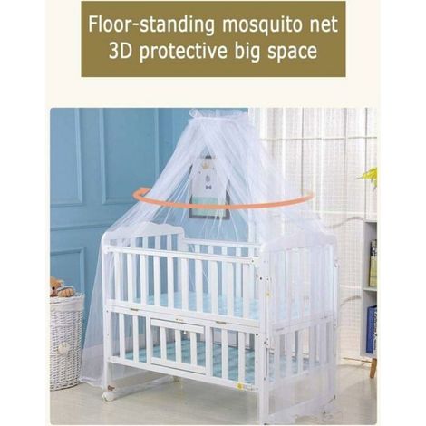 Moustiquaire - Dôme - Pour Lit Berceau Bébé - Polyester Respirant - Style Princesse - 1 Pièce (1/4)